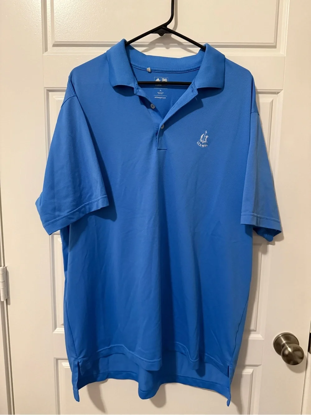 adidas Men's Royal Blue Polo Shirt with Embroidered Logo